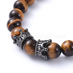 Natural Tiger Eye Stretch Beaded Bracelets&nbsp;BJEW-JB05175-02