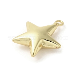 真鍮チャーム  カドミウムフリー＆鉛フリー  スター  18KGP本金メッキ  23x20x6.5mm  穴：2mm&nbsp;KK-I708-21A-G