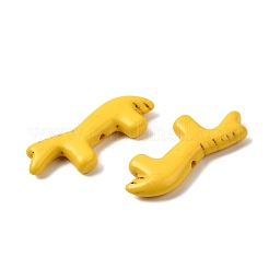 合成ターコイズビーズ  馬  染め  きいろ  12.5~13x28.5~29x4~4.5mm  穴：1.2mm&nbsp;G-B158-01F