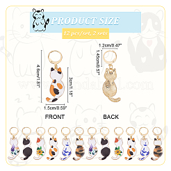 Alloy Enamel Cat Pendant Stitch Markers&nbsp;HJEW-AB00202