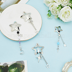 4Pcs 4 Styles Star Alloy Snap Hair Clips&nbsp;PHAR-CY0001-06
