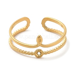 304 Stainless Steel Hollow Knot Open Cuff Rings for Women&nbsp;STAS-D085-02G