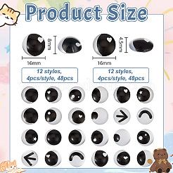96Pcs 24 Style Glass Doll Craft Eyes Cabochons&nbsp;DIY-OC0011-83D