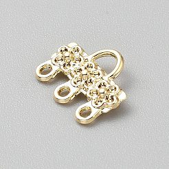 合金シャンデリアコネクターパーツ  カン付き  14KGP本金メッキ  11.5x13.5x3mm  穴：1.2mmと2x2.5mm&nbsp;LS-FIND-WH0111-565G-04