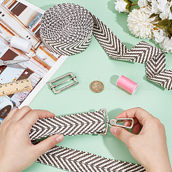 5 Yards Polycotton Jacquard Arrow Ribbon&nbsp;OCOR-WH0078-173B