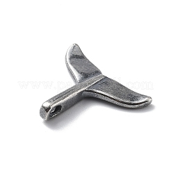 925スターリングシルバーペンダント  アンティークシルバー  クジラの尾  16.5x19.5x3.5mm  穴：2.5x1.5mm&nbsp;STER-R001-04S-01