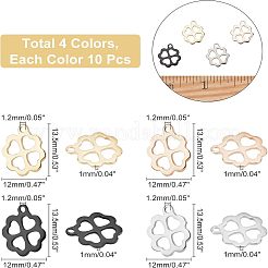 40Pcs 4 Colors 304 Stainless Steel Charms&nbsp;STAS-UN0030-85