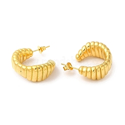 ゴールド 304 ステンレス スタッド イヤリング  ハーフフープピアス  ホーン  25x6~10mm&nbsp;EJEW-K257-01C-G