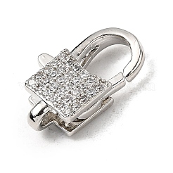Brass Clear Cubic Zirconia Lobster Claw Clasps&nbsp;KK-Z078-48A-P
