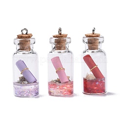 Glass Wishing Bottle Pendant Decorations&nbsp;GLAA-S181-02