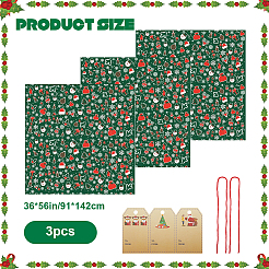 Christmas 3Pcs Rectangle Plastic Gift Storage Bags&nbsp;ABAG-WH20010-08A
