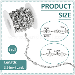 4 Yards Alloy Rhinestone Link Chains&nbsp;LCHA-PH0001-02P