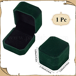 リング用ベルベットジュエリー収納ボックス  正方形  濃い緑  5.4x4.9x4.3cm&nbsp;OBOX-WH20001-01A-04