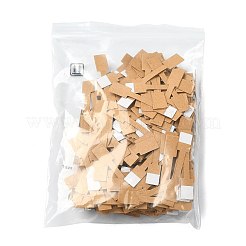 折りたたみ式白紙ジュエリー値札500枚  リング用の書き込み可能な粘着ジュエリーラベルタグ  ネックレス  ブレスレット  長方形  淡い茶色  6.8x1.2x0.03cm&nbsp;CDIS-FS0001-34A