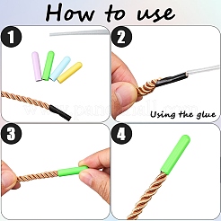 40Pcs 4 Colors Alloy Cord End&nbsp;FIND-GF0008-47B