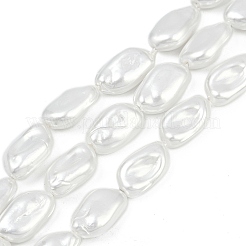 Electroplate Porcelain Imitation Pearl Beads Strands&nbsp;BSHE-Z009-01A
