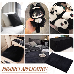 ポリエステルプラッシュ生地  服装アクセサリー  DIY 枕 漫画 おもちゃ  ブラック  1600mm&nbsp;DIY-WH0504-296B