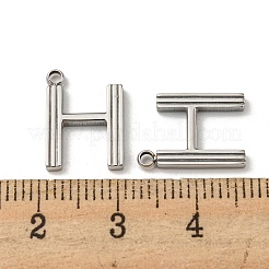 変色しない304ステンレススチールペンダント  文字チャーム  文字h  14x10x1.5mm  穴：1.4mm&nbsp;STAS-L022-022P-H