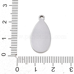 304ステンレススチールペンダントカボションセッティング  ステンレス鋼色  ティアドロップ  22.5x12x2mm  穴：1.6mm&nbsp;STAS-D264-08E-P