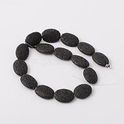 Dyed Oval Synthetic Lava Rock Beads Strands&nbsp;G-N0111-18