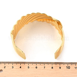 女性用304ステンレススチールカフバングル  ゴールドカラー  内径：2-3/8インチ（6.05cm）&nbsp;BJEW-Z109-07G