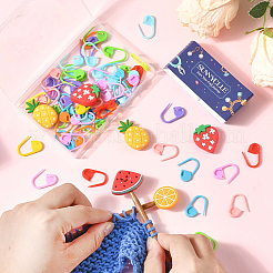 60Pcs ABS Plastic Knitting Crochet Locking Stitch Markers Holder&nbsp;DIY-SC0030-65