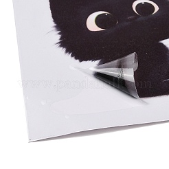 動物柄のPVC防水粘着ステッカー  壁のステッカー  猫の形  112~120x113~120x0.2mm&nbsp;STIC-K001-04E