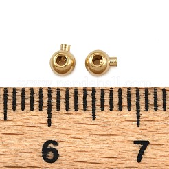 真鍮製つぶし玉カシメ玉  カドミウムフリー＆鉛フリー  ラウンド  24KGP本金メッキ  3.5x3x3mm  穴：1mm&nbsp;KK-P310-21A-G