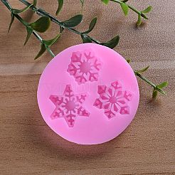 食品グレードのシリコンモールド  フォンダン型  DIYケーキデコレーション用  チョコレート  キャンディ  UVレジン＆エポキシ樹脂ジュエリー作り  スノーフレーク  ピンク  55x10mm&nbsp;LS-DIY-E013-04