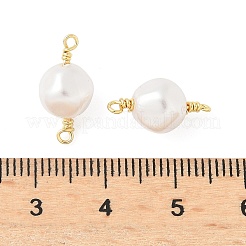 White ABS Plastic Imitation Pearl Round Connector Charms&nbsp;KK-C097-03G