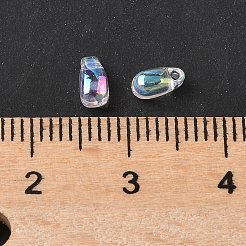 70gミユキビーズ5個  日本製シードビーズ  ティアドロップ  クリアAB  5.5x3x3mm  穴：1mm&nbsp;GLAA-V001-02D
