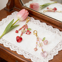 10Pcs 2 Styles Glass Seed Beaded Pendant Decorations&nbsp;HJEW-SZ00134