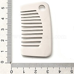 304ステンレスペンダント  櫛チャーム  変色防止  ステンレス鋼色  26.5x50.5x1.5mm  穴：5.5mm&nbsp;STAS-Z119-01P-02