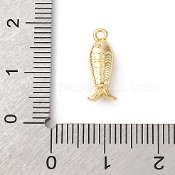 真鍮製チャーム  カドミウムフリー＆ニッケルフリー＆鉛フリー  魚  18KGP本金メッキ  14.5x5.5x4mm  穴：1.4mm&nbsp;KK-V016-14G