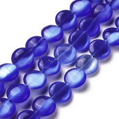 キャッツアイビーズ連売り  フラットラウンド  ミックスカラー  10x3.5mm  穴：0.9mm  約38~39個/連  14.57~14.76インチ（37~37.5cm）&nbsp;CE-C006-08A