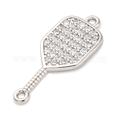 Brass Micro Pave Clear Cubic Zirconia Connector Charms&nbsp;KK-P288-01P