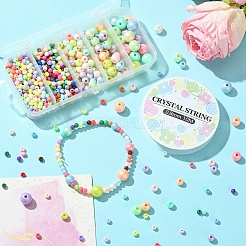 DIY Colorful Acrylic Round Beaded Stretch Bracelets&nbsp;FIND-YW0005-91