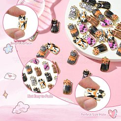 35 個 7 色ラックメッキ合金ペンダント  エナメル  ゴールドカラー  猫の形のチャーム  ミックスカラー  20x11.5x2.5mm  穴：1.5mm  5個/カラー&nbsp;FIND-CJ0002-63