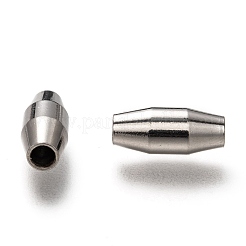 変色しない304ステンレススチールビーズ  ライス  多面カット  ステンレス鋼色  14x6mm  穴：2.8mm&nbsp;X-STAS-L255-017P