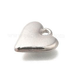 変色防止304ステンレススチールペンダント  ハートチャーム  ステンレス鋼色  16.5x15.5x3.5mm  穴：2mm&nbsp;STAS-I321-75P