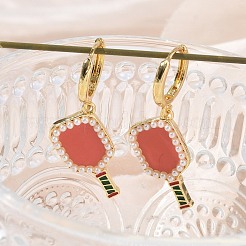 Brass Dangle Hoop Earrings for Women&nbsp;EJEW-A168-08G