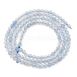 天然石アクアマリンビーズ連売り  スムーズなラウンド  2.5~3.5mm  穴：0.6~0.7mm  約126~151個/連  14.96~16.34''（38~41.5センチメートル）&nbsp;G-H358-A11-3mm-01