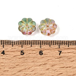 Baking Paint and Golden Metal Enlaced Glass Beads&nbsp;GL-CBA1477-01D