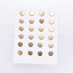 304ステンレススチール製イヤリング  低刺激性のイヤリング  フラットラウンド  ゴールドカラー  12.5mm  ピン：0.8mm&nbsp;X-EJEW-G189-70G