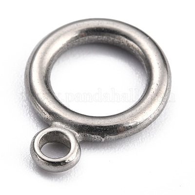 変色しない304ステンレススチールのトグル留め具  リング  ステンレス鋼色  リング：15.7x12x2mm  穴：2mm  バー：17x6x2mm  穴：2mm&nbsp;STAS-H140-14P-1