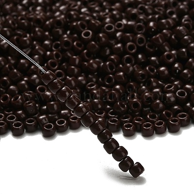 トーホー 6/0ラウンドビーズ 日本製シードビーズ （46d）不透明なディープチョコレートブラウン 4mm 穴：1.5mm 約168個/10g ...