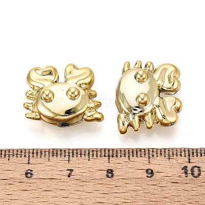 メッキアクリルビーズ  カニ  黄金メッキ  17x20.5x9mm  穴：2.8mm&nbsp;SACR-T017-88-1