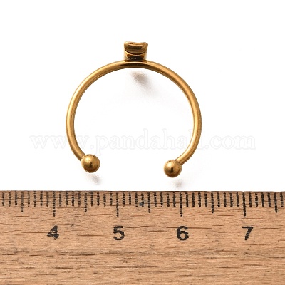 304 Stainless Steel Open Cuff Ring Components&nbsp;LS-STAS-M057-01A-G-1