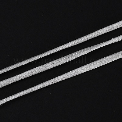ポリエステルコード  カード用紙付き  サテンラテイルコード  ビーズジュエリー作り  中国結び  ホワイト  2mm&nbsp;NWIR-XCP0001-01B-1