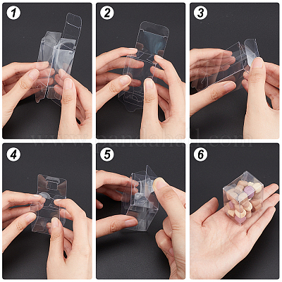 透明なプラスチックのギフト用の箱  長方形  透明  4x3x5cm&nbsp;CON-WH0086-045-1